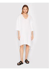 Max Mara Beachwear Sukienka letnia Paglie 32210328 Biały Oversize. Kolor: biały. Materiał: bawełna. Sezon: lato. Typ sukienki: oversize #1