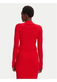 Adidas - adidas Bluza adicolor 3-Stripes JY2598 Czerwony Slim Fit. Kolor: czerwony. Materiał: wiskoza #4