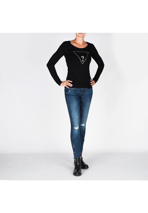 Guess Sweter. Materiał: dzianina. Wzór: aplikacja, nadruk