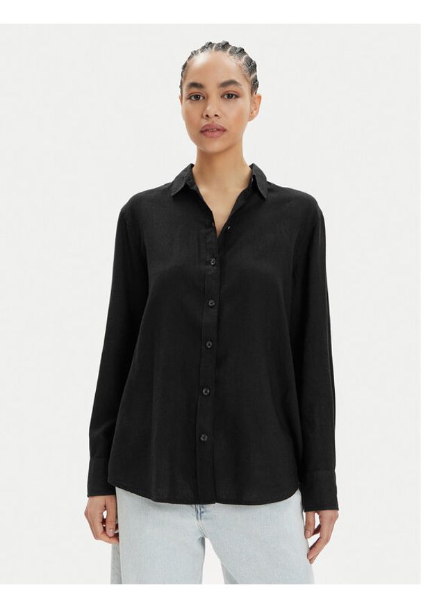 Vero Moda Koszula Linn 10305085 Czarny Relaxed Fit. Kolor: czarny. Materiał: wiskoza