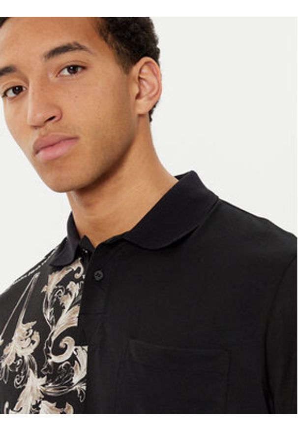 Versace Jeans Couture Polo 78GAG625 Czarny Regular Fit. Typ kołnierza: polo. Kolor: czarny. Materiał: bawełna