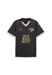 Puma - Męska koszulka wyjazdowa Palermo F.C. 24/25 PUMA Black Gold. Kolor: czarny, żółty, wielokolorowy. Materiał: materiał #1