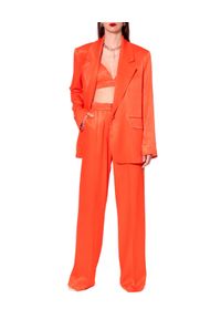 AGGI - Pomarańczowe spodnie Jessie. Stan: podwyższony. Kolor: pomarańczowy. Materiał: jedwab, tkanina #4