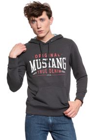 Mustang - BLUZA MUSTANG Printed Hoodie PHANTOM 1009346 4087