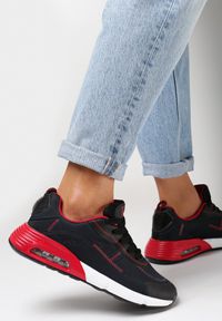 Born2be - Czarno-Czerwone Sneakersy Tryxyla. Zapięcie: sznurówki. Kolor: czarny. Materiał: guma, materiał. Szerokość cholewki: normalna. Wzór: aplikacja