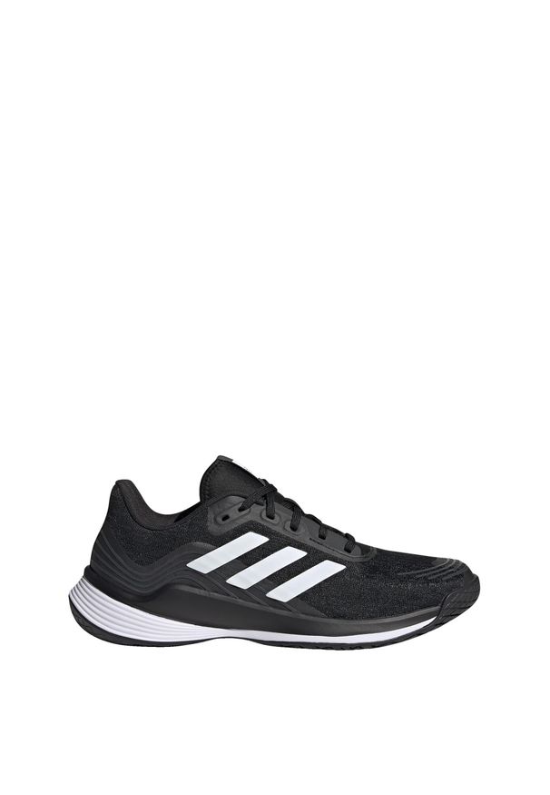 Adidas - Damskie buty do siatkówki novaflight. Kolor: czarny, szary, biały, wielokolorowy. Sport: siatkówka
