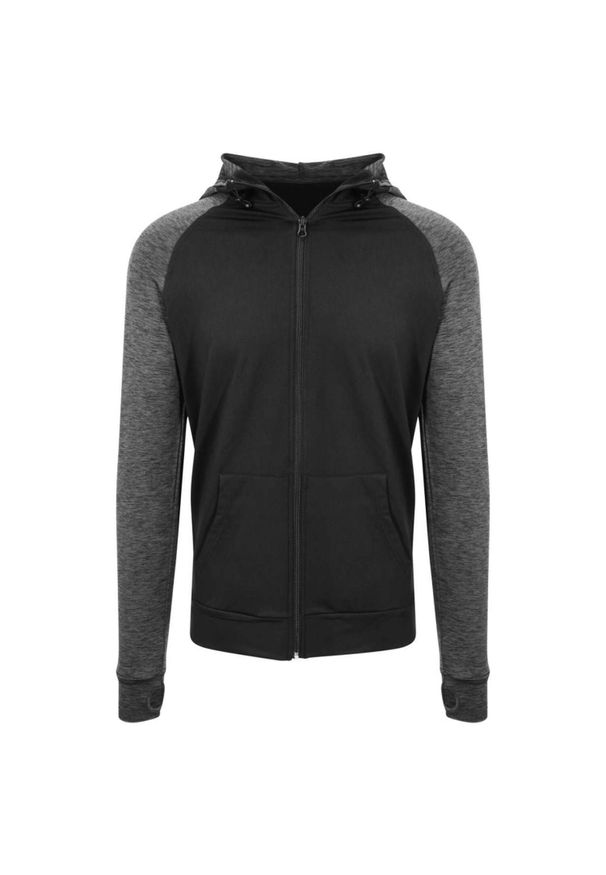 JUST COOL - Bluza Rozpinana Męska Kontrastowa Melanż Slim. Kolor: szary, wielokolorowy, brązowy, czarny. Wzór: melanż. Sport: turystyka piesza