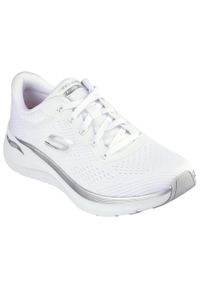 skechers - Buty do chodzenia damskie Skechers Bkrg Arch Fit. Kolor: biały, wielokolorowy, szary. Materiał: syntetyk, materiał. Sport: turystyka piesza