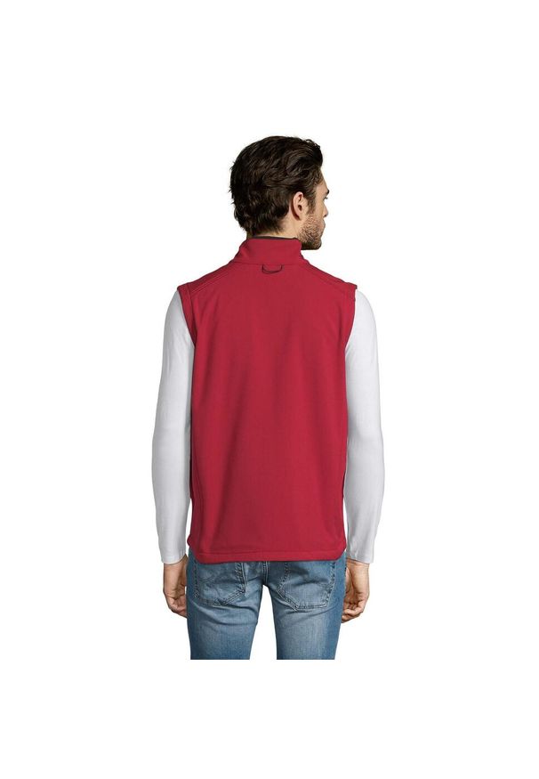 SOL'S - Męska Kamizelka Bez Rękawów Rallye Softshell. Kolor: czerwony. Materiał: softshell. Długość rękawa: bez rękawów. Sport: turystyka piesza