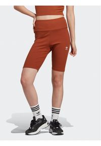 Adidas - adidas Szorty sportowe Rib Shorts IL9621 Brązowy. Kolor: brązowy. Materiał: wiskoza