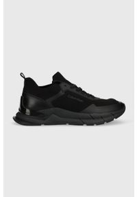 Calvin Klein sneakersy LOW TOP LACE UP KNIT kolor czarny HM0HM01266. Nosek buta: okrągły. Zapięcie: sznurówki. Kolor: czarny. Materiał: guma