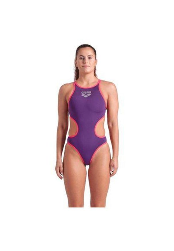 Damski kostium kąpielowy 1-częściowy Arena One Biglogo. Kolor: pomarańczowy, wielokolorowy, fioletowy