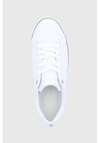 TOMMY HILFIGER - Tommy Hilfiger buty skórzane kolor biały. Nosek buta: okrągły. Zapięcie: sznurówki. Kolor: biały. Materiał: skóra. Obcas: na platformie #4