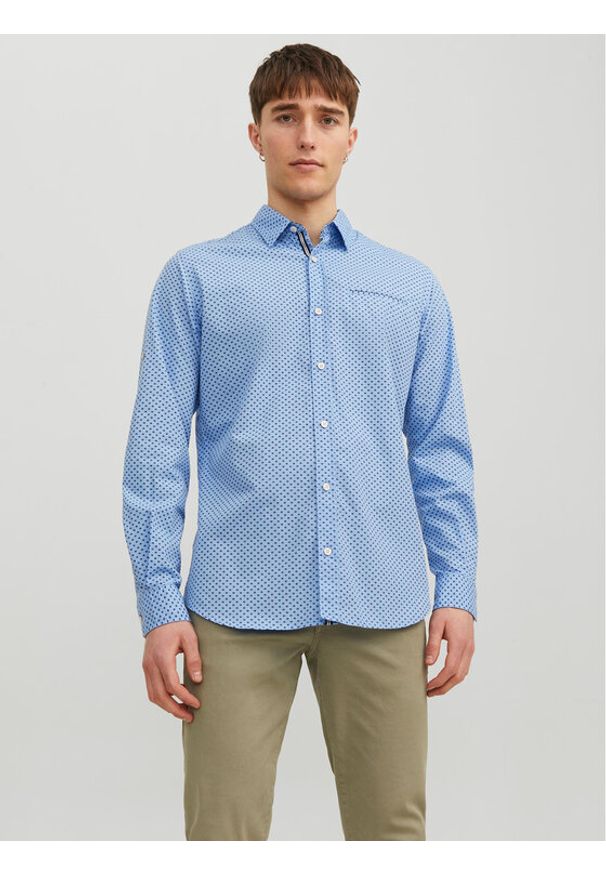 Jack & Jones - Jack&Jones Koszula 12235969 Niebieski Slim Fit. Kolor: niebieski. Materiał: bawełna
