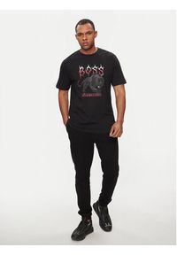 BOSS - Boss T-Shirt TeePantera 50510223 Czarny Regular Fit. Kolor: czarny. Materiał: bawełna. Wzór: motyw zwierzęcy