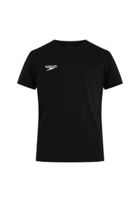 Koszulka T-Shirt męski Speedo Club Plain Tee. Kolor: czarny. Materiał: poliester, bawełna
