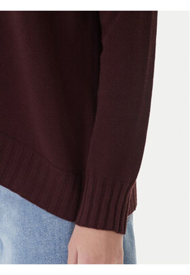 Kontatto Sweter 3M0808C Brązowy Relaxed Fit. Kolor: brązowy. Materiał: syntetyk