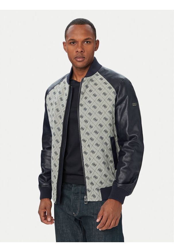 Guess Kurtka bomber M6YL13 W2804 Granatowy Regular Fit. Kolor: niebieski. Materiał: bawełna