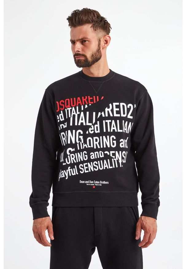 BLUZA DSQUARED2. Materiał: bawełna. Długość rękawa: długi rękaw. Długość: długie. Wzór: nadruk