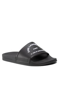 Karl Lagerfeld - KARL LAGERFELD Klapki KL70008 Czarny. Kolor: czarny. Materiał: skóra