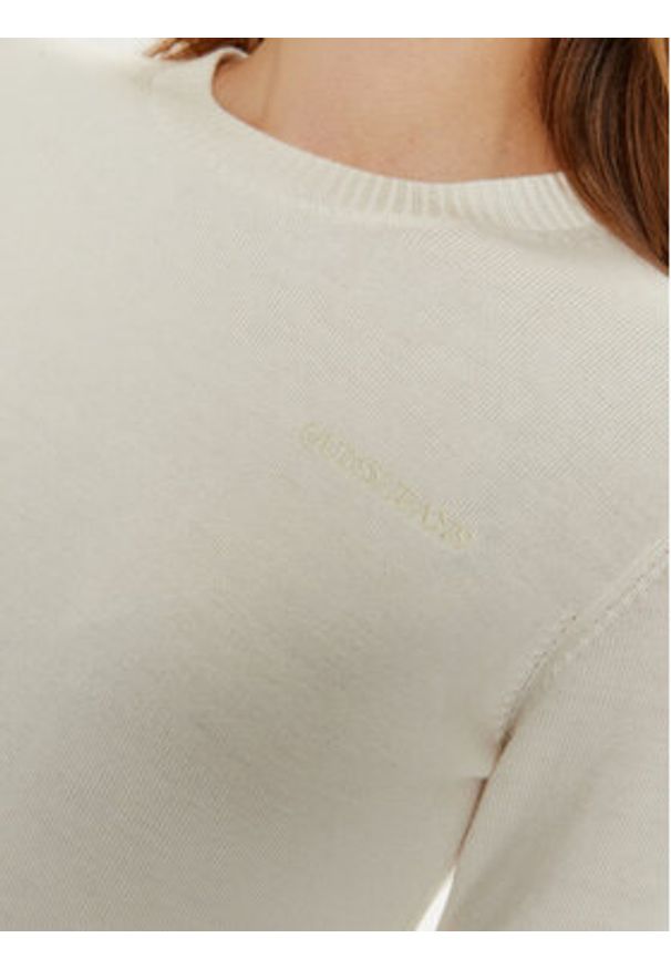 Guess Jeans Sweter W4BR83 Z3HO2 Écru Regular Fit. Materiał: syntetyk