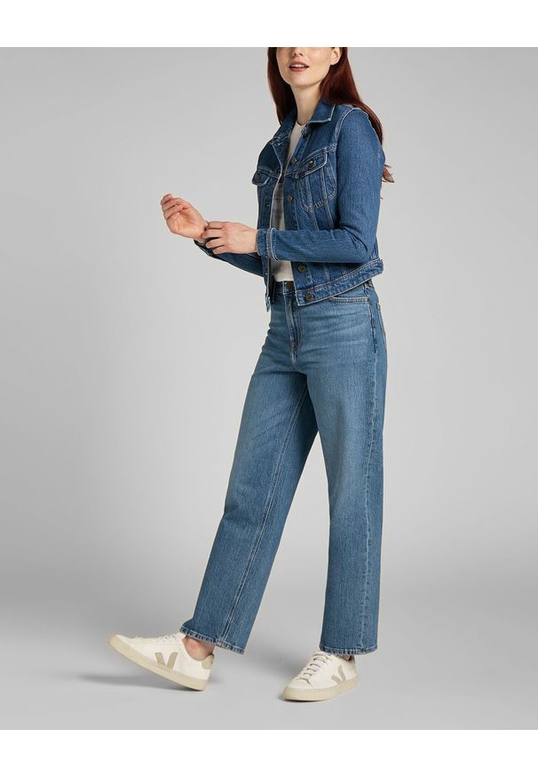 Lee - LEE RIDER JACKET DAMSKA KURTKA JEANSOWA WORN IRIS L54MMWQW 112140282. Materiał: jeans