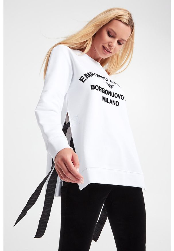 Emporio Armani - BLUZA EMPORIO ARMANI. Długość rękawa: długi rękaw. Długość: długie. Wzór: nadruk
