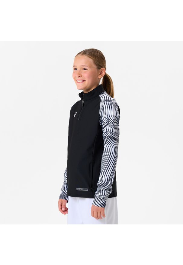 KIPSTA - Bluza piłkarska dla dzieci Kipsta Viralto Wavy Club na krótki suwak. Kolor: wielokolorowy, biały, czarny. Materiał: poliester, materiał, elastan. Długość: krótkie. Sport: piłka nożna