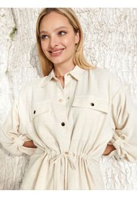 Sinsay - Koszula z lnem - kremowy. Kolor: kremowy. Materiał: len #1