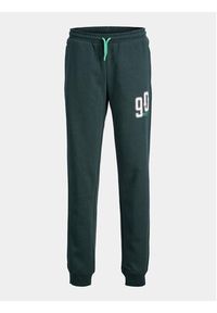 Jack&Jones Junior Spodnie dresowe 12243083 Zielony Relaxed Fit. Kolor: zielony. Materiał: dresówka, bawełna #10