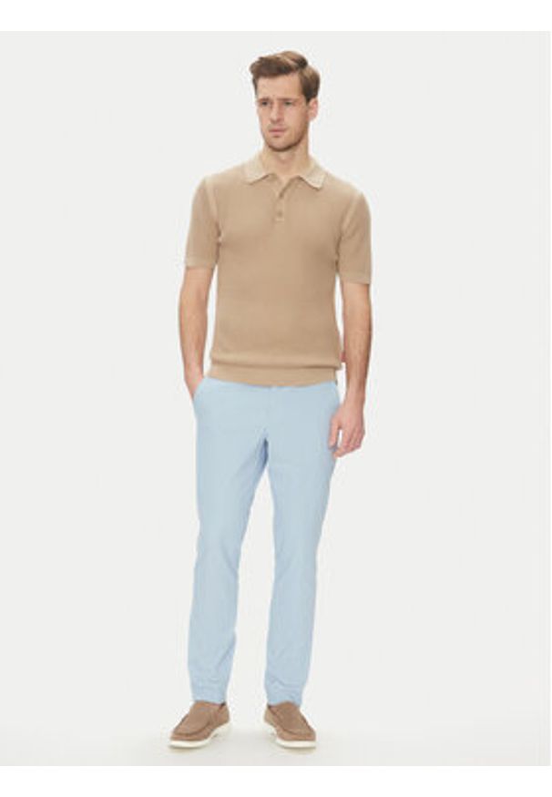 BOSS Spodnie materiałowe Kaito1_T 50487754 Błękitny Slim Fit. Kolor: niebieski. Materiał: bawełna