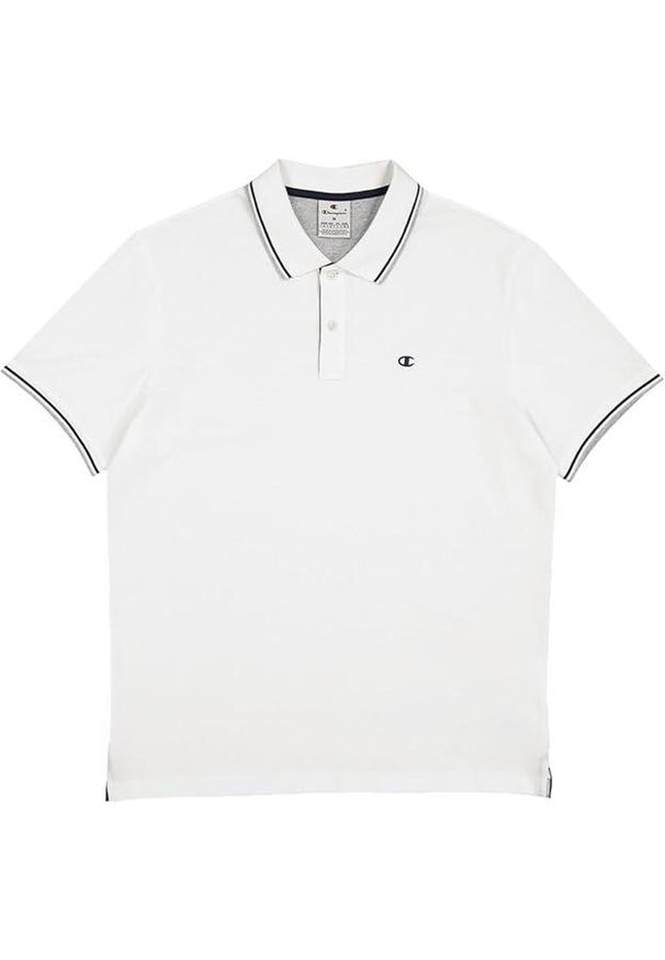 Koszulka męska Champion polo. Okazja: na co dzień. Typ kołnierza: polo. Kolor: biały. Styl: casual