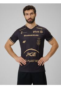 4f - 4F Koszulka meczowa replika wyjazdowa z sezonu 2025/26 męska 4F x Projekt Warszawa - czarna XS. Kolor: czarny. Materiał: dzianina, materiał. Wzór: nadruk #1