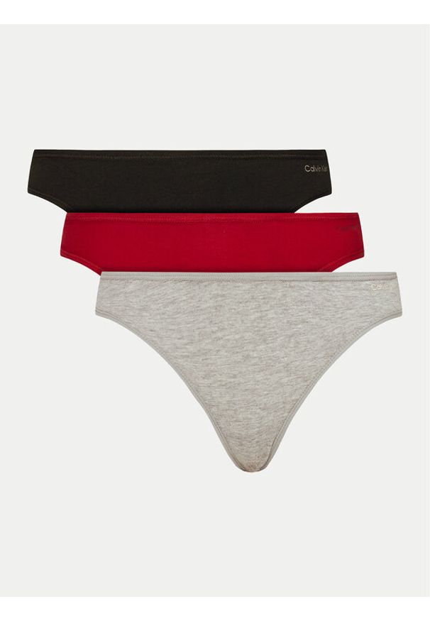 Calvin Klein Underwear Komplet stringów 000QD5217E Kolorowy. Materiał: bawełna. Wzór: kolorowy