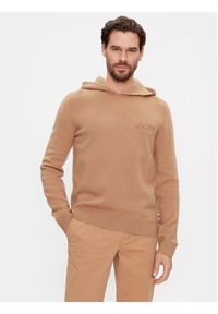 BOSS - Boss Sweter Mistico 50500676 Beżowy Regular Fit. Kolor: beżowy. Materiał: wełna