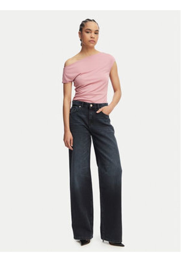 Just Cavalli Jeansy 80PAB5T2 CDWCH Granatowy Straight Fit. Kolor: niebieski