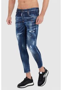 DSQUARED2 Granatowe męskie jeansy super twinkie jeans, Rozmiar 54. Kolor: niebieski