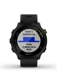 GARMIN - Zegarek sportowy Garmin Forerunner 55 czarny. Rodzaj zegarka: smartwatch. Kolor: czarny. Materiał: materiał. Styl: sportowy