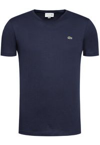 Lacoste T-Shirt TH2036 Granatowy Regular Fit. Kolor: niebieski. Materiał: bawełna