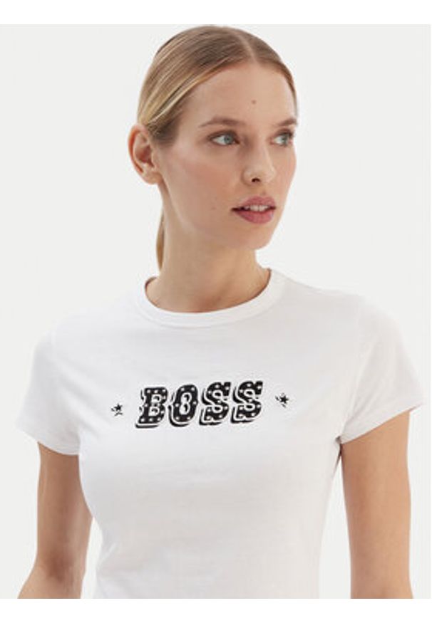 BOSS T-Shirt Endora 50545287 Biały Regular Fit. Kolor: biały. Materiał: bawełna