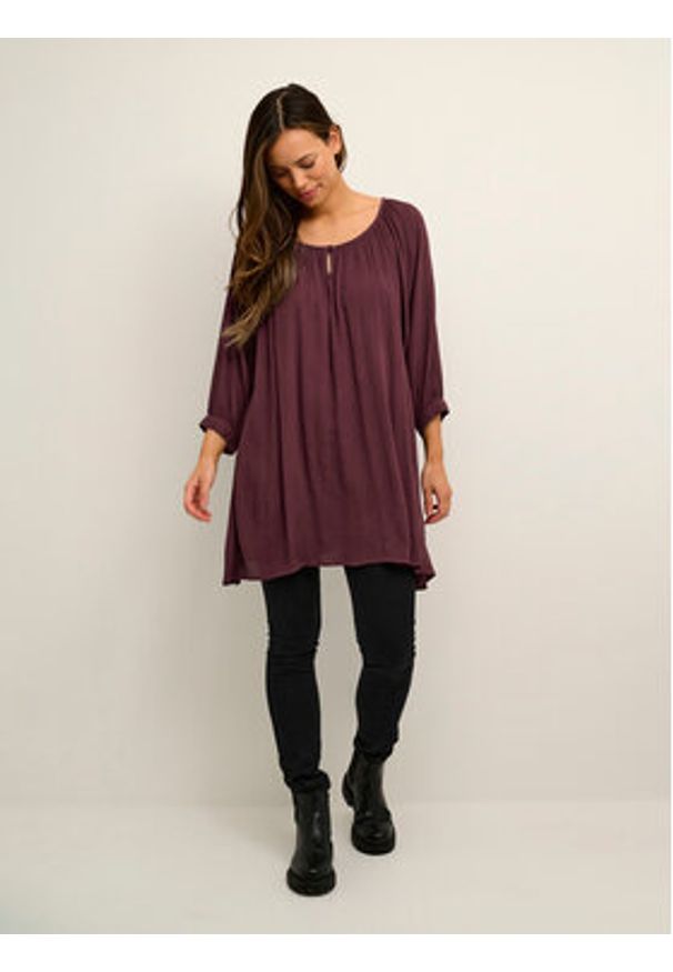 Kaffe Tunika Amber 501030 Fioletowy Relaxed Fit. Kolor: fioletowy. Materiał: wiskoza
