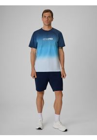 4f - 4F T-shirt regular z nadrukiem męski - granatowy XXL. Okazja: na co dzień. Kolor: niebieski. Materiał: bawełna, dzianina. Wzór: nadruk. Styl: sportowy, klasyczny, casual #2