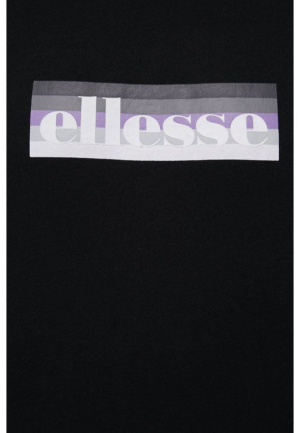 Ellesse bluza męska kolor czarny z nadrukiem. Okazja: na co dzień. Kolor: czarny. Materiał: dzianina. Wzór: nadruk. Styl: casual