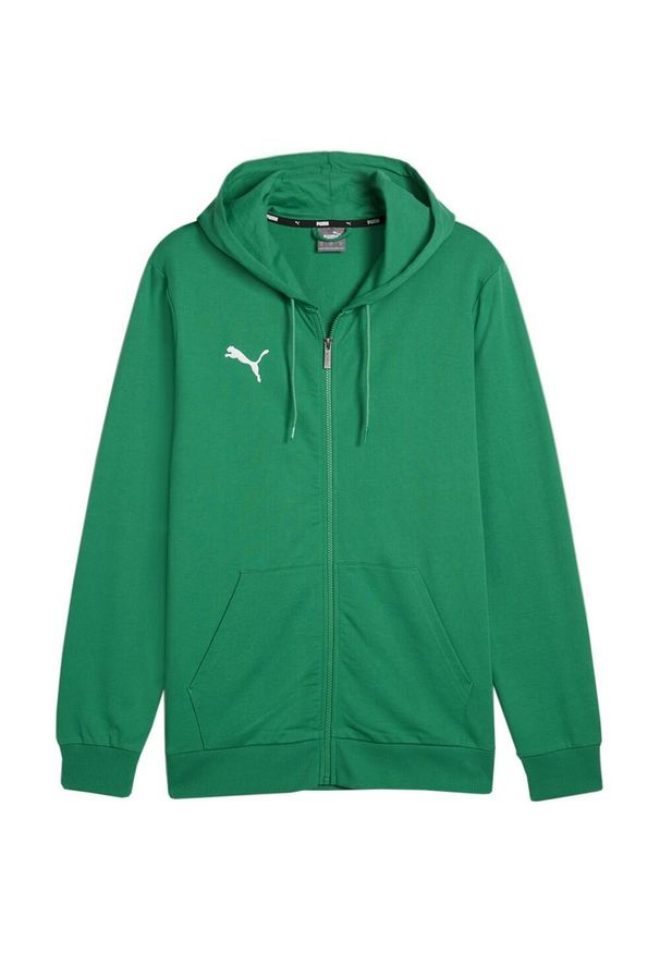 Puma - Męska Bluza Z Kapturem Team Goal Casual Full Zip. Typ kołnierza: kaptur. Kolor: zielony