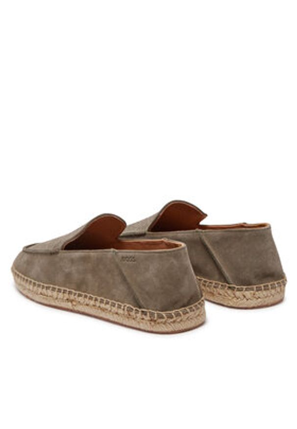 BOSS Espadryle Madeira Slon 50541781 Khaki. Kolor: brązowy. Materiał: zamsz, skóra