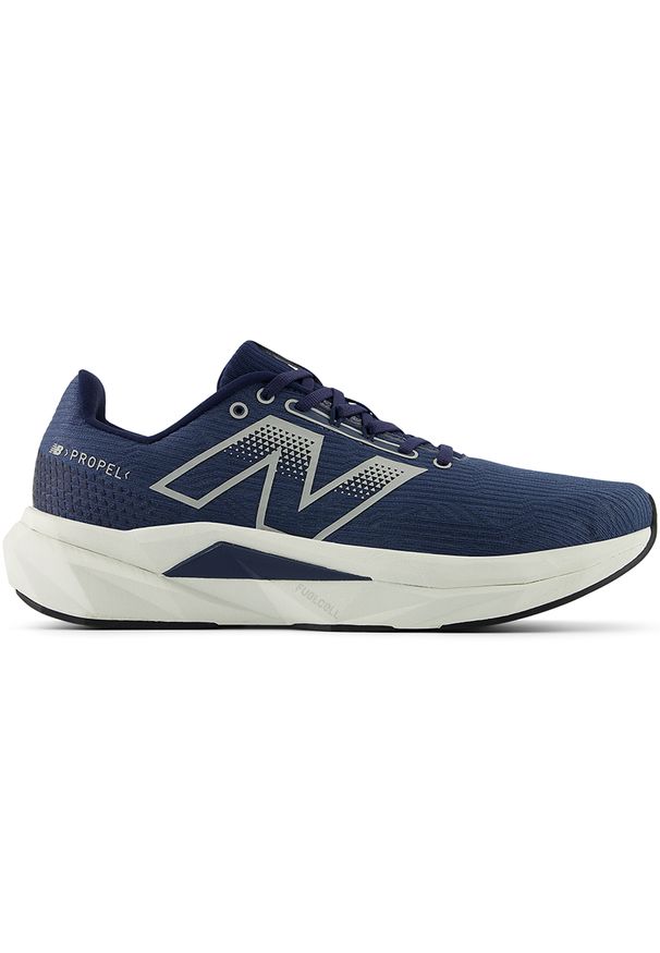 Buty męskie New Balance FuelCell Propel v5 MFCPRLN5 – granatowe. Okazja: na co dzień. Kolor: niebieski. Materiał: materiał, syntetyk, guma. Szerokość cholewki: normalna. Sport: fitness, bieganie