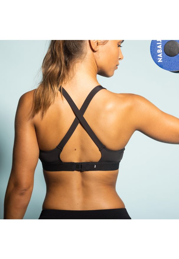 Decathlon - Stanik do aquafitness/aquabike damski Nabaiji Aquabra. Kolor: czarny