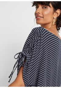 bonprix - T-shirt z miękkiej wiskozy. Kolor: niebieski. Materiał: wiskoza. Wzór: paski #2