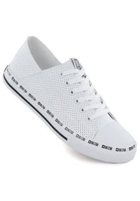 Big-Star - Trampki niskie eko skóra ażurowe białe Big Star FF274024. Kolor: biały. Materiał: skóra ekologiczna. Wzór: ażurowy. Sezon: lato. Styl: klasyczny #1