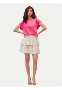 Vero Moda Spódnica mini Luna 10309768 Beżowy Regular Fit. Kolor: beżowy. Materiał: wiskoza